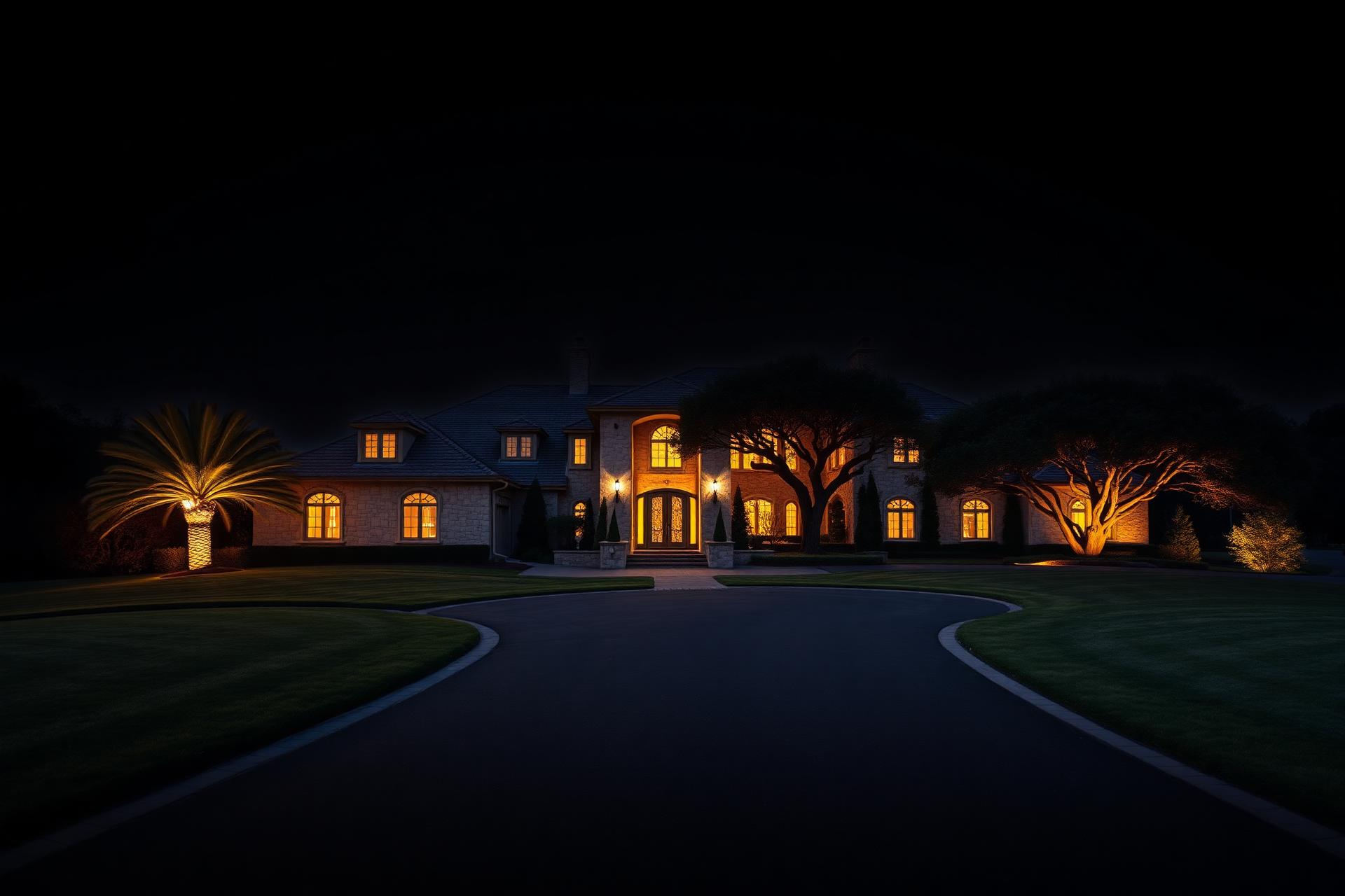 Luxury estate at golden hour